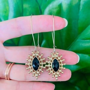 Kendra Scott Gold & Onyx Dangle Earrings
